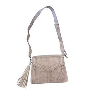 Faux Suede Shoulder Crossbody Handbag Purse Tassel and Adjustable Strap Western